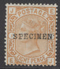 SG 156 8d orange overprinted specimen. Lightly mounted mint. Lovely deep colour CAT £350