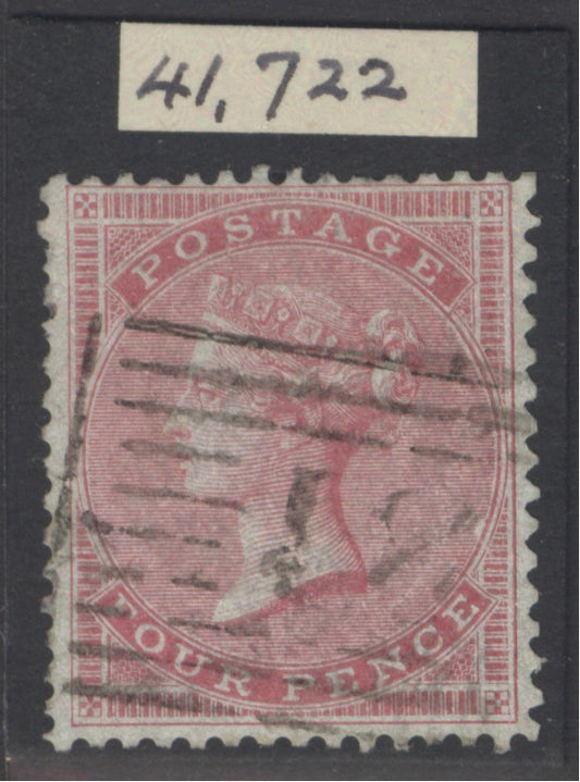 SG 63 4d carmine, watermark medium garter. Very fine used CAT £400