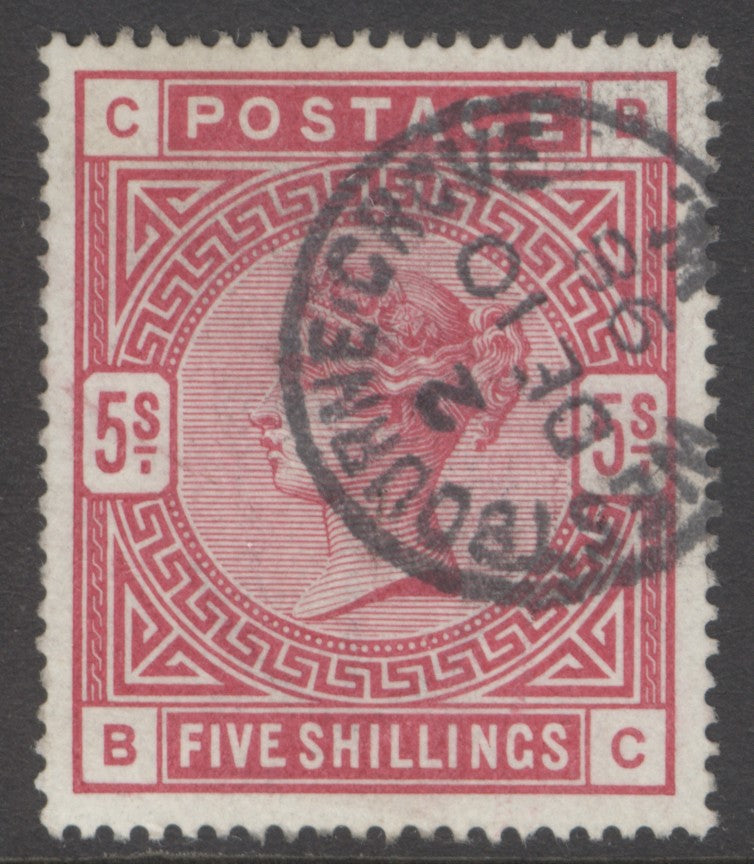 SG 181 5/- crimson. Very fine used with a Westbourne Grove CDS, Dec 10th 1896.