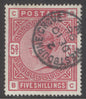 SG 181 5/- crimson. Very fine used with a Westbourne Grove CDS, Dec 10th 1896.