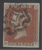 SG 8 1d red-brown lettered NE. Very fine used with a distinctive Norwich Maltese cross. 4 fine margins CAT £450