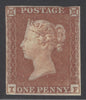 SG 8 (spec BS91e) 1d red-brown plate 118 lettered TF on thick, lavender tinted paper. Fine mounted mint, full margins CAT £1500