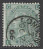 SG 101 1/- green, watermark emblems. Very fine used with a London CDS, Oct 2nd 1866 & part numeral