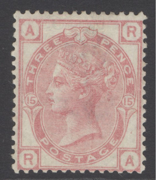 SG 143 3d rose plate 15. Fine unmounted mint example CAT £300