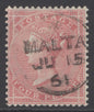 SG 66a 4d rose. Very fine used with a Malta CDS, June 15th 1861. Good deep colour & perfectly centred