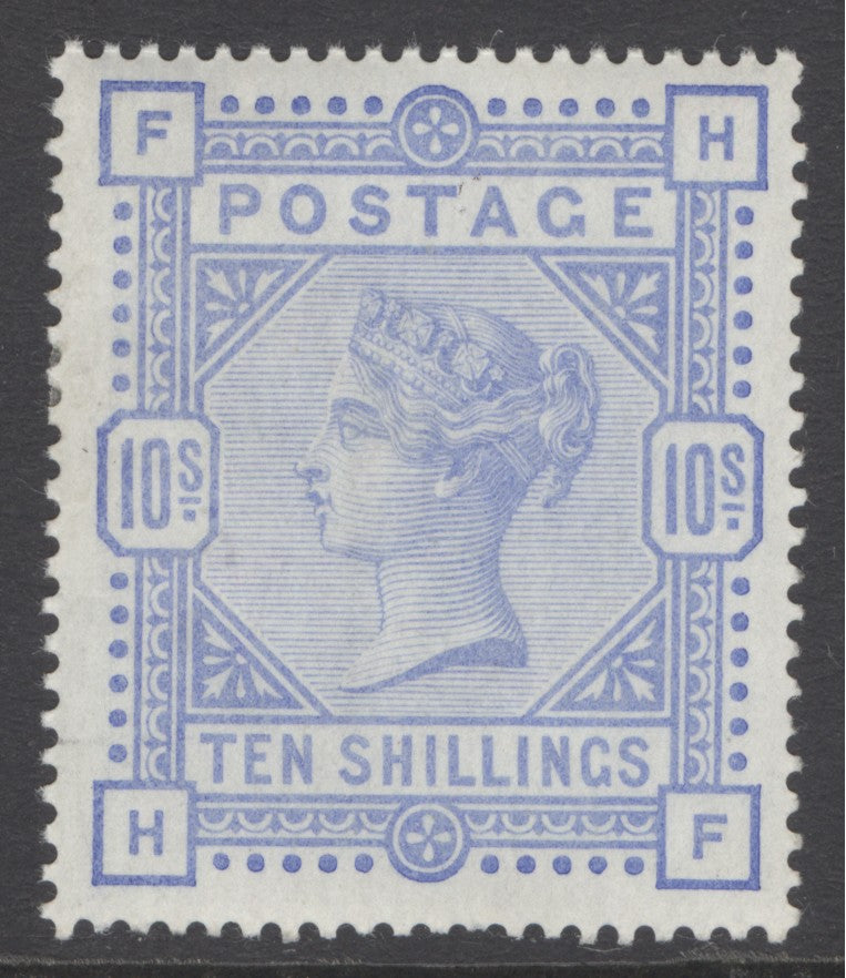 SG 183a 10/- pale ultramarine. A fine fresh lightly mounted mint example with good colour & well centred CAT £2250