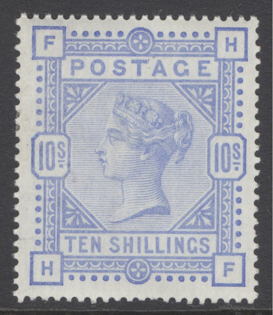 SG 183a 10/- pale ultramarine. A fine fresh lightly mounted mint example with good colour & well centred CAT £2250