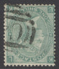 SG 101 1/- green variety inverted watermark. Very fine used CAT £650