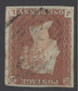 SG 8i 1d red-brown variety inverted watermark lettered JL. Very fine used. 4 fine margins CAT £250