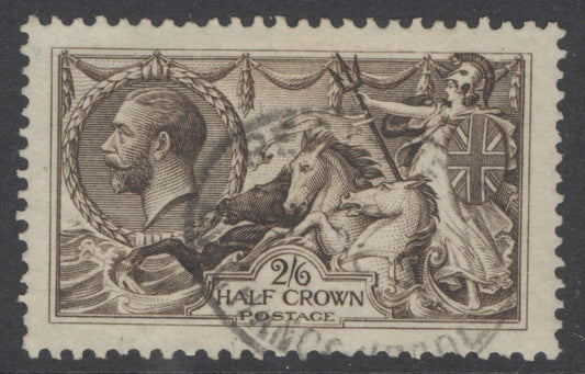 SG 399 2/6 deep sepia-brown. Very fine used registered oval clear of Kings profile CAT £180