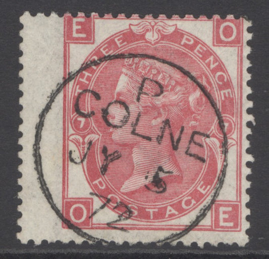 SG 102 3d deep rose plate 7. Very fine used with a Colne CDS, July 5th 1872