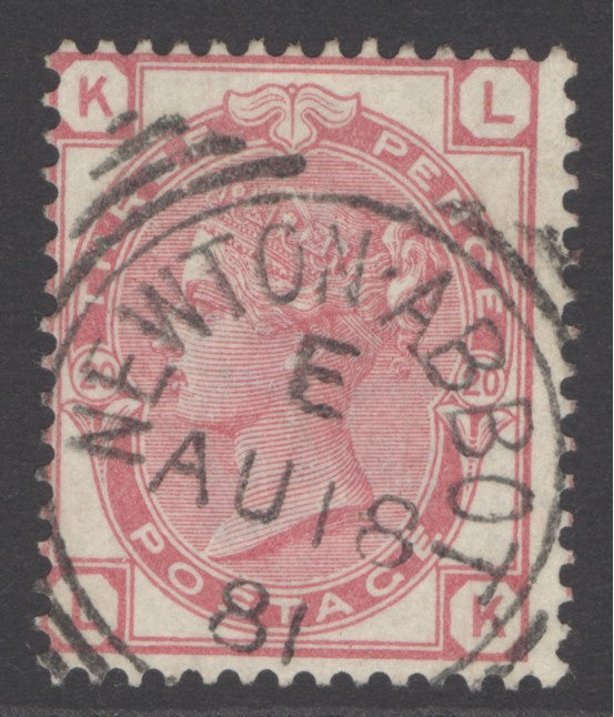 SG 158 3d rose plate 20. Very fine used with a Newton-Abbot ‘box’ CDS, April 18th 1881