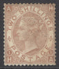 SG 121 2/- brown. Mint. Good colour & well centred, slight reverse thin. Very scarce CAT £26000