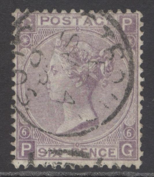 SG 104 6d lilac plate 6. Fine used with a Closter CDS