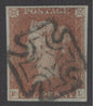 SG 8 1d red-brown plate 33 lettered FL. Very fine used with a Dublin Maltese cross. 4 margins CAT £125