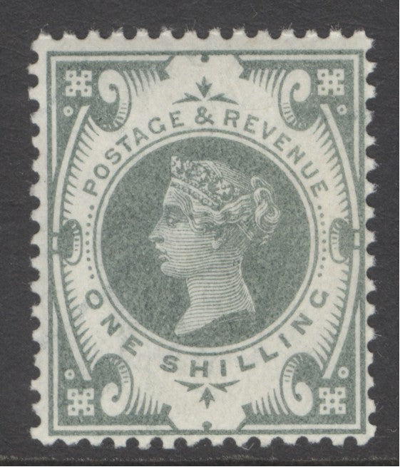 SG 211 1/- dull green. A pristine unmounted mint example CAT £375