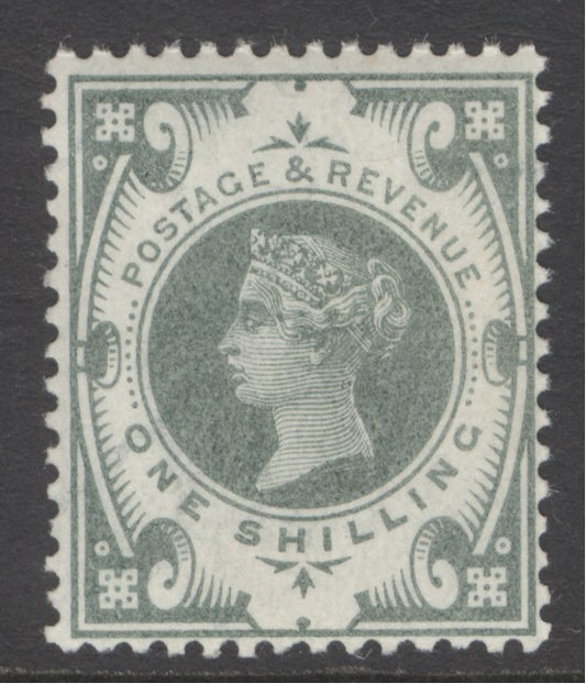 SG 211 1/- dull green. A pristine unmounted mint example CAT £375