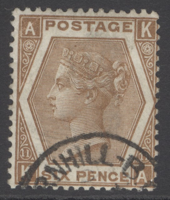 SG 122 6d deep chestnut. Very fine used part CDS, leaving Queens profile clear CAT £125