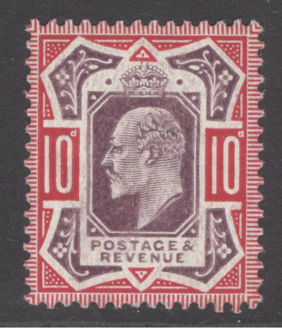 SG 255 10d slate-purple & deep carmine on chalky paper. Fine unmounted mint Spec M43(3) CAT £500