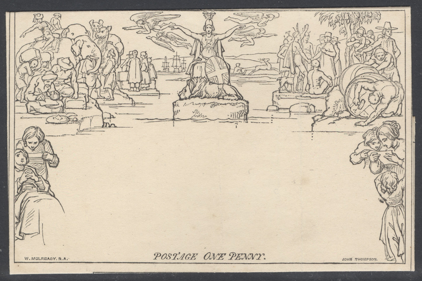 SG ME3 1840 1d Mulready letter sheet. A fine unused example CAT £300