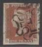 SG 8m 1d red-brown lettered LL. Very fine used with a number ‘4’ in Maltese cross.  4 large margins with Ivory head on reverse CAT £500