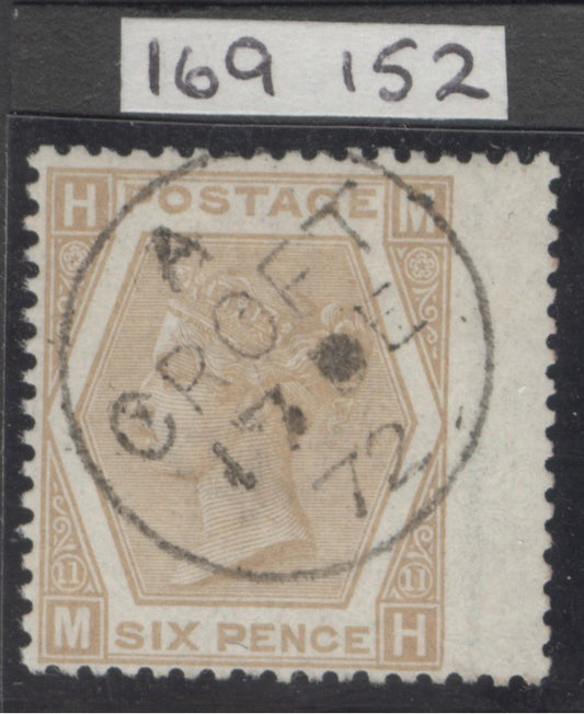 SG 123 6d pale buff plate 11. Very fine used with a Croft CDS. RPS cert (when in a pair).