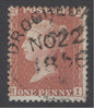 SG 29 1d red-brown plate 37 lettered HI. Very fine used with a Drogheda, Nov 22nd 1856 dated cancel