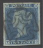 SG 14ue 1841 2d blue plate 3 lettered TG. Very fine used with a full Dublin Maltese cross. 4 large margins CAT £500