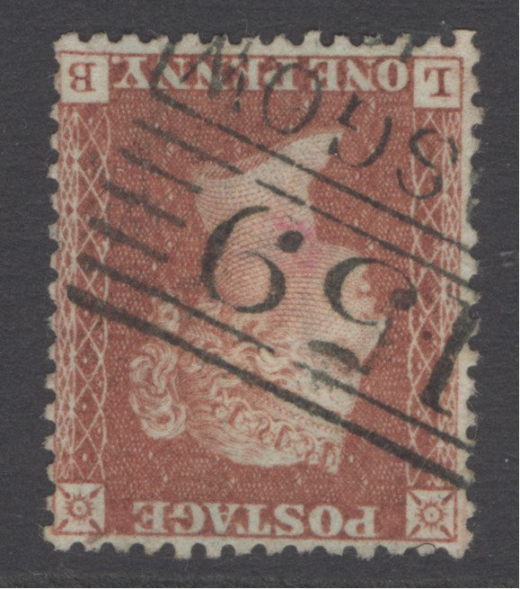 SG 29 1d red-brown variety inverted watermark. Very fine used with Madelaine Smith cancellation