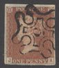 SG 8m 1d red-brown lettered JA. Very fine used with a number ‘5’ in Maltese cross. 4 margins CAT £180