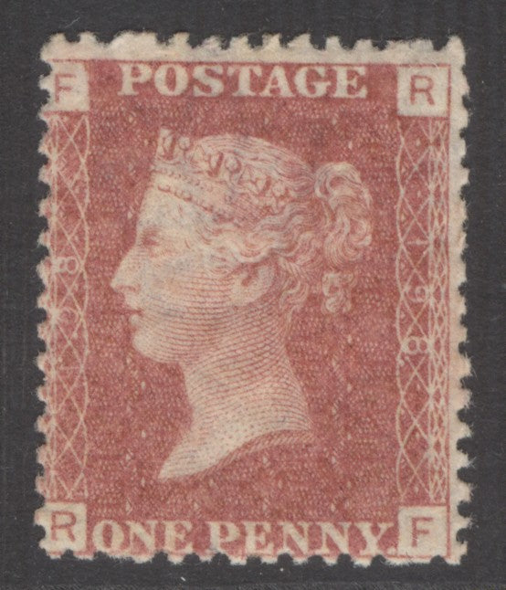 SG 43 1d rose-red plate 198 lettered RF. A fine unmounted mint example CAT £45