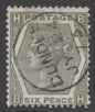 SG 125 6d grey. Very fine used with a Dundee CDS, July 24th 1873