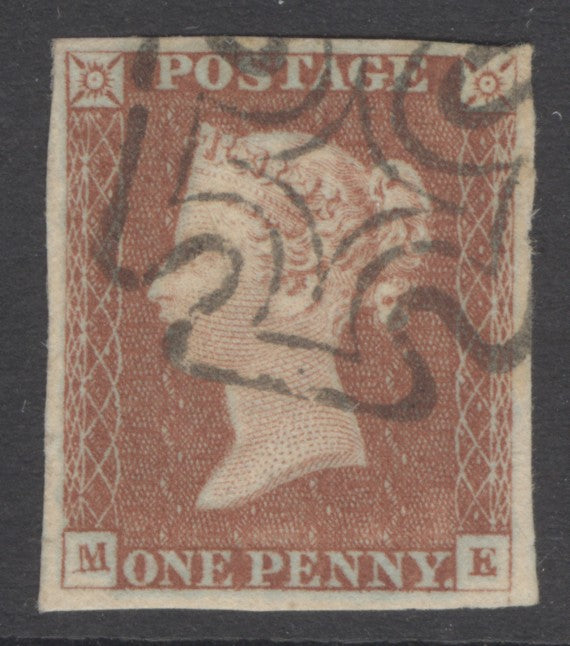 SG 8ta 1d red-brown plate 167 lettered ME. Very fine used with a Belfast Maltese cross. 4 fine margins CAT £240