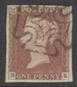 SG 8ta 1d red-brown plate 167 lettered ME. Very fine used with a Belfast Maltese cross. 4 fine margins CAT £240