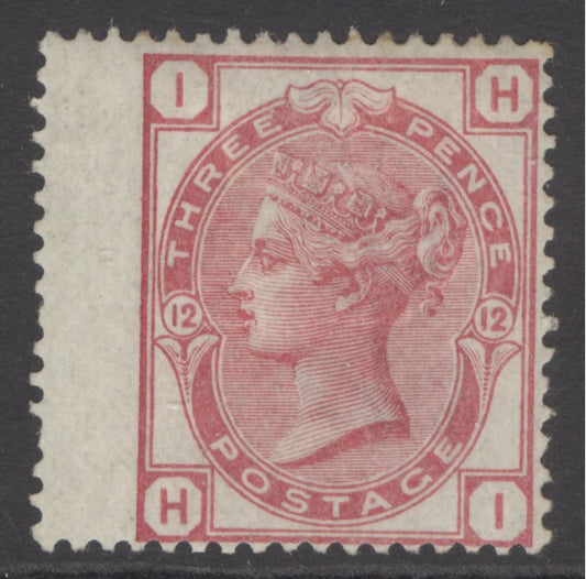SG 143 3d rose plate 12. Lightly mounted mint, good deep colour CAT £350