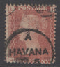 SG 44 1d lake-red plate 98. Very fine used with a Havana, Cuba CDS