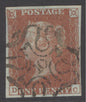 Number 10 in cross. 1841 1d red-brown plate 39. 4 good margins. Very fine used CAT £320