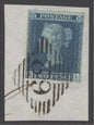 SG 14 1841 2d blue plate 3 lettered RL. Very fine used on small piece cancelled with a ‘62’ Irish diamond (Belfast).  Full margins