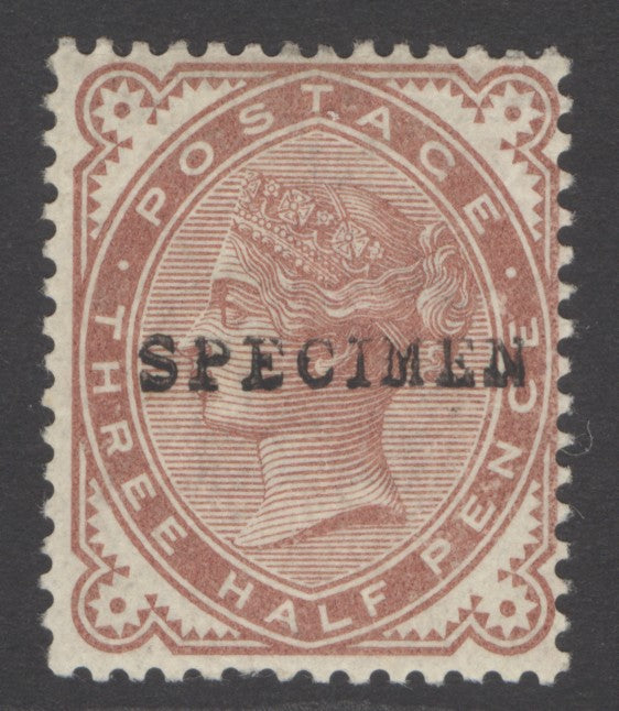 SG 167s ½d Venetian-red overprinted specimen. Fine unmounted mint CAT £80