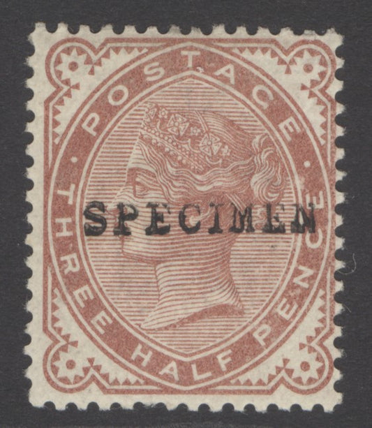 SG 167s ½d Venetian-red overprinted specimen. Fine unmounted mint CAT £80