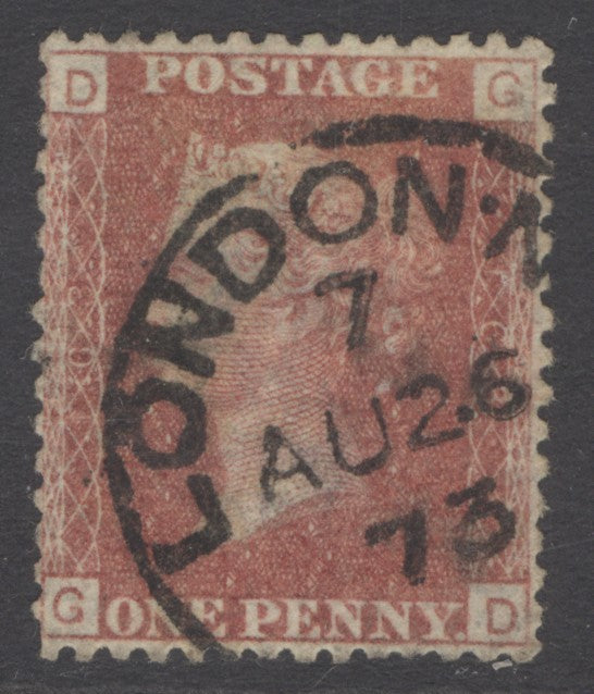 SG 43 1d rose-red plate 103. Very fine used with London CDS