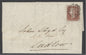 SG 7 1841 1d red-brown plate 8 lettered OJ. 4 margins on Irish cover to Ludlow tied to entire. 3 pages of correspondence  from Dublin...