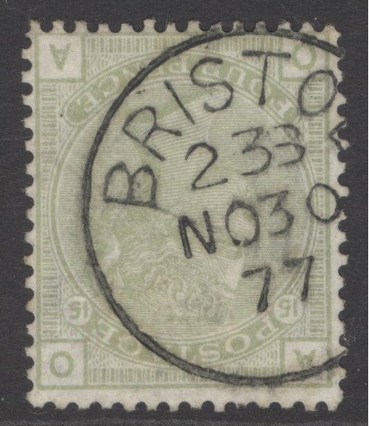 SG 153 4d sage-green plate 16. Very fine used with a Bristol CDS, Nov 30th 1887
