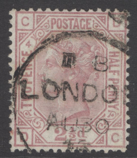 SG 141 2½d rosy-mauve plate 4. Very fine used with an upright London CDS