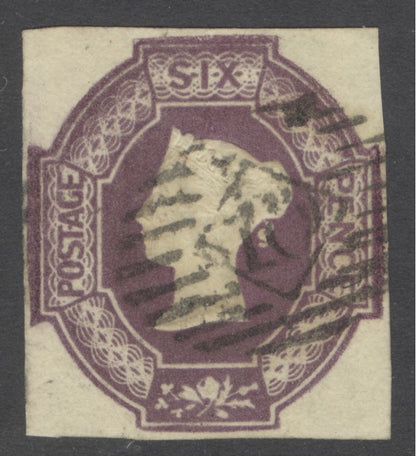 SG 59 6d dull lilac. Very fine used. 4 fine margins. Karl Alvert Louis cert CAT £750