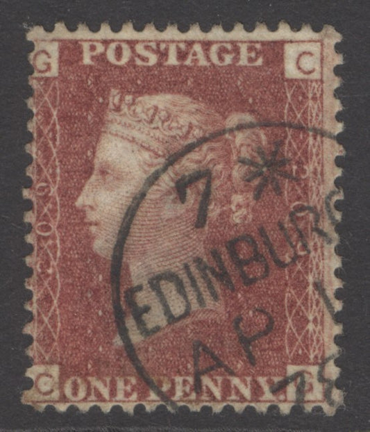SG 43 1d rose-red plate 209. Very fine used with an Edinburgh, April 1878 CDS