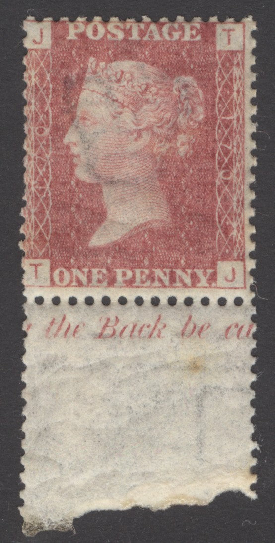 SG 43 1d rose-red plate 170 lettered TJ. A fine unmounted mint example