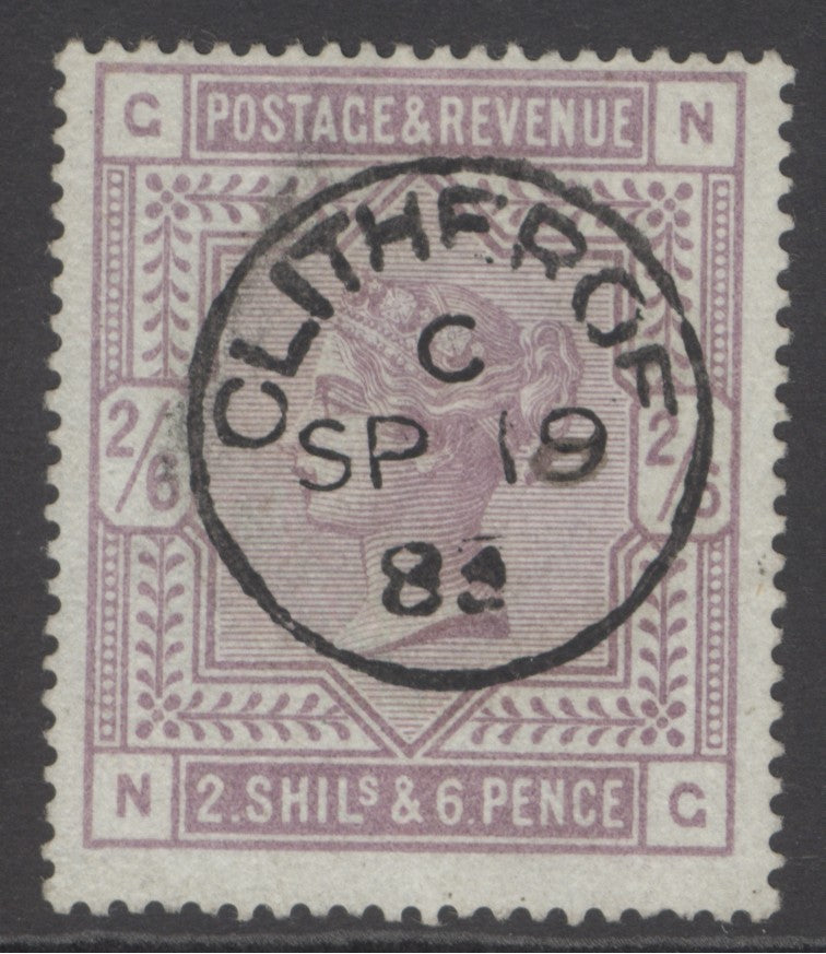 SG 175 2/6 lilac on blued paper. Very fine used with an upright Clitheroe, Sept 19th 1883 CDS CAT £1200.  David Brandon cert