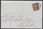 SG 8m 1d red-brown plate 36 lettered OH on cover neatly tied with a number ‘4’ in Maltese cross...