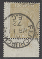 SG 111 9d pale straw. A very fine used marginal example with part inscription, cancelled with a Fenchurch, March 11th 1872 CDS. RPS cert